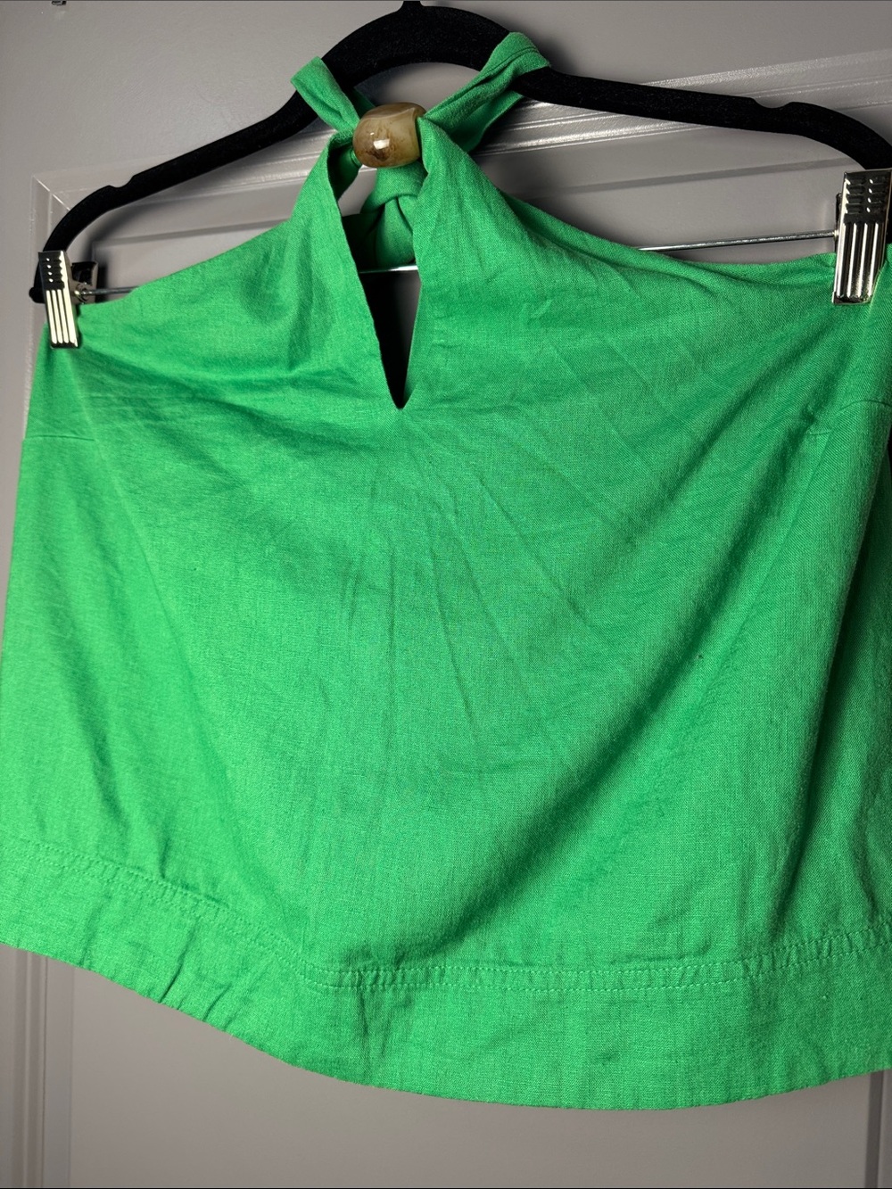 Ann Taylor Bright Green Halter Tie Neck Top | Size M - Picture 4 of 11